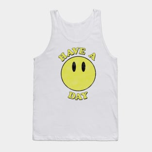 Have a day! Smiley face distressed Tank Top